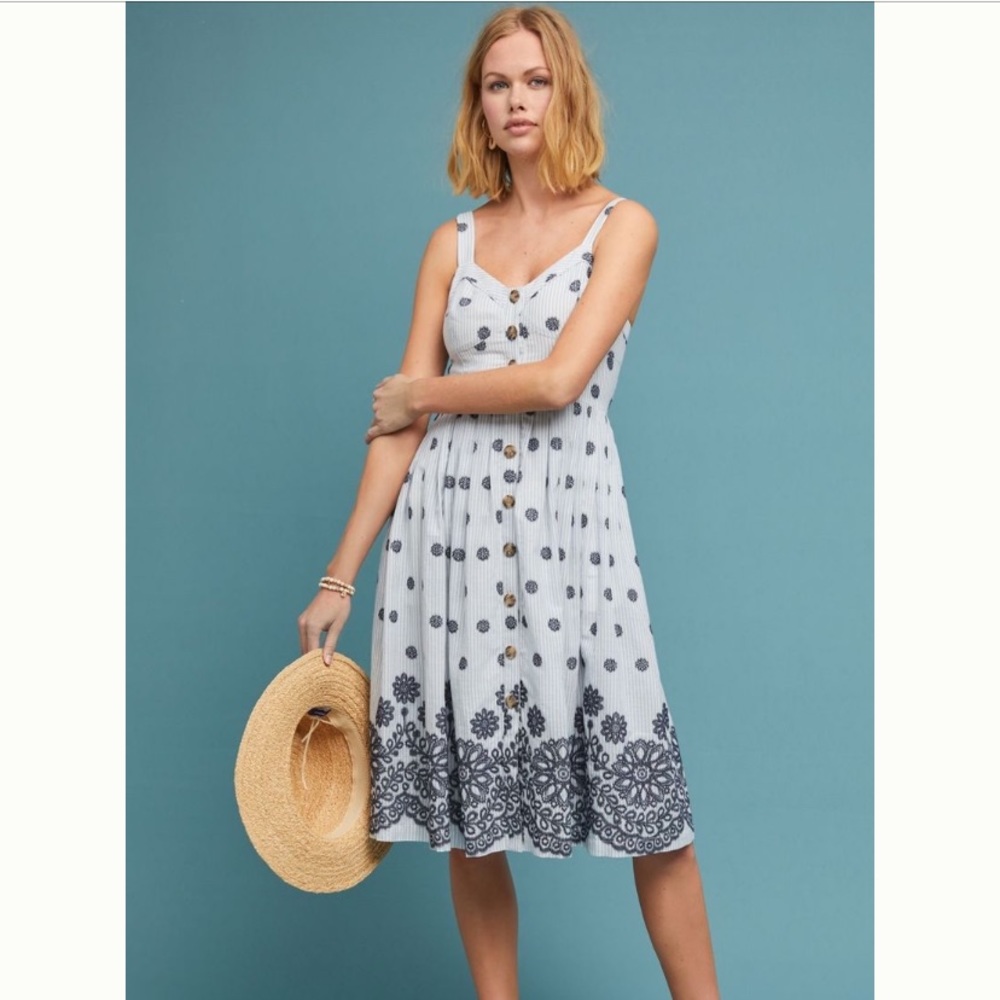 Anthropologie Maeve Savoy Buttondown Dress